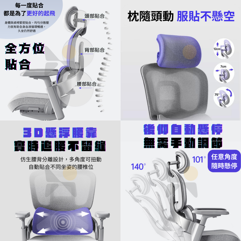 YA-1137-B 乳膠滑翔椅(黑):圖片 3